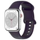 For Apple Watch 42mm / 41mm / 40mm / 38mm Kalebol 8-shaped Buckle Butterfly Embossed Silicone Watch Band(Dark Purple) - 1