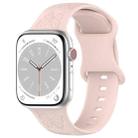 For Apple Watch 42mm / 41mm / 40mm / 38mm Kalebol 8-shaped Buckle Butterfly Embossed Silicone Watch Band(Sand Pink) - 1