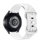 22mm Kalebol Leopard Print Butterfly Buckle Silicone Watch Band(White) - 2