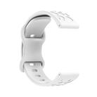 22mm Kalebol Leopard Print Butterfly Buckle Silicone Watch Band(White) - 3