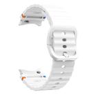 For Samsung Galaxy Watch 7  / 6 / 5 / 4 Kalebol Wave Stitching Silicone Watch Band(Official White) - 3