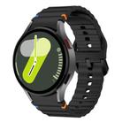 For Samsung Galaxy Watch 7  / 6 / 5 / 4 Kalebol Wave Stitching Silicone Watch Band(Black) - 1