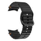 For Samsung Galaxy Watch 7  / 6 / 5 / 4 Kalebol Wave Stitching Silicone Watch Band(Black) - 3