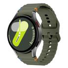 For Samsung Galaxy Watch 7  / 6 / 5 / 4 Kalebol Wave Stitching Silicone Watch Band(Army Green) - 1