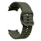 For Samsung Galaxy Watch 7  / 6 / 5 / 4 Kalebol Wave Stitching Silicone Watch Band(Army Green) - 3