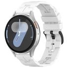 20mm Kalebol Solid Color Black Buckle Round Tail Silicone Watch Band(White) - 1