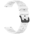 20mm Kalebol Solid Color Black Buckle Round Tail Silicone Watch Band(White) - 3