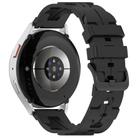 20mm Kalebol Solid Color Black Buckle Round Tail Silicone Watch Band(Black) - 2