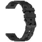 20mm Kalebol Solid Color Black Buckle Round Tail Silicone Watch Band(Black) - 3