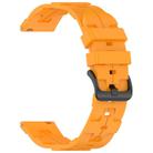 20mm Kalebol Solid Color Black Buckle Round Tail Silicone Watch Band(Yellow) - 3
