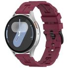 20mm Kalebol Solid Color Black Buckle Round Tail Silicone Watch Band(Wine Red) - 1