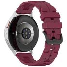 20mm Kalebol Solid Color Black Buckle Round Tail Silicone Watch Band(Wine Red) - 2