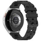 22mm Kalebol Solid Color Black Buckle Round Tail Silicone Watch Band(Black) - 2