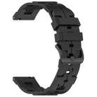 22mm Kalebol Solid Color Black Buckle Round Tail Silicone Watch Band(Black) - 3