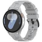 22mm Kalebol Solid Color Black Buckle Round Tail Silicone Watch Band(Grey) - 1