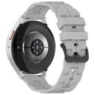 22mm Kalebol Solid Color Black Buckle Round Tail Silicone Watch Band(Grey) - 2
