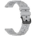 22mm Kalebol Solid Color Black Buckle Round Tail Silicone Watch Band(Grey) - 3