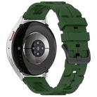 22mm Kalebol Solid Color Black Buckle Round Tail Silicone Watch Band(Army Green) - 2