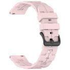 22mm Kalebol Solid Color Black Buckle Round Tail Silicone Watch Band(Rose Pink) - 3