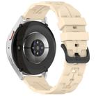 22mm Kalebol Solid Color Black Buckle Round Tail Silicone Watch Band(Cream Color) - 2
