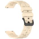 22mm Kalebol Solid Color Black Buckle Round Tail Silicone Watch Band(Cream Color) - 3