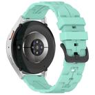 22mm Kalebol Solid Color Black Buckle Round Tail Silicone Watch Band(Teal) - 2