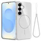 For Samsung Galaxy S24 FE 5G Glossy TPU Shockproof MagSafe Phone Case with Lanyard(White) - 1