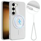 For Samsung Galaxy S23+ 5G Glossy TPU Shockproof MagSafe Phone Case with Lanyard(White) - 1