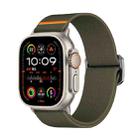 For Apple Watch 46mm / 49mm / 45mm / 44mm Kalebol Bull Bead Buckle Elastic Nylon Watch Band(Army Green) - 1