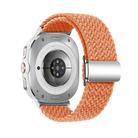 For Samsung Galaxy Watch Ultra 47mm Kalebol Braided Loop Magnetic Silver Buckle Watch Band(Orange) - 2