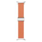 For Samsung Galaxy Watch Ultra 47mm Kalebol Braided Loop Magnetic Silver Buckle Watch Band(Orange) - 3