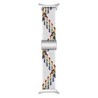 For Samsung Galaxy Watch Ultra 47mm Kalebol Braided Loop Magnetic Silver Buckle Watch Band(White Rainbow) - 3
