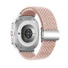 For Samsung Galaxy Watch Ultra 47mm Kalebol Braided Loop Magnetic Silver Buckle Watch Band(Pink Sand) - 2