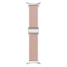 For Samsung Galaxy Watch Ultra 47mm Kalebol Braided Loop Magnetic Silver Buckle Watch Band(Pink Sand) - 3