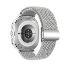 For Samsung Galaxy Watch Ultra 47mm Kalebol Braided Loop Magnetic Silver Buckle Watch Band(Light Grey) - 2
