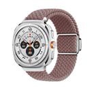 For Samsung Galaxy Watch Ultra 47mm Kalebol Braided Loop Magnetic Silver Buckle Watch Band(Smoky Purple) - 1