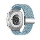 For Samsung Galaxy Watch Ultra 47mm Kalebol Braided Loop Magnetic Silver Buckle Watch Band(Cyan-blue) - 2