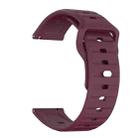 22mm Kalebol Wave Pattern Studded Buckle Silicone Watch Band(Wine Red) - 3