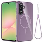 For Samsung Galaxy A26 5G Glossy TPU Shockproof MagSafe Phone Case with Lanyard(Purple) - 1