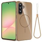 For Samsung Galaxy A26 5G Glossy TPU Shockproof MagSafe Phone Case with Lanyard(Gold) - 1