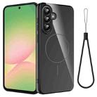For Samsung Galaxy A36 5G Glossy TPU Shockproof MagSafe Phone Case with Lanyard(Black) - 1