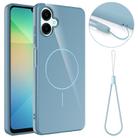 For Samsung Galaxy A07 4G Glossy TPU Shockproof MagSafe Phone Case with Lanyard(Blue) - 1