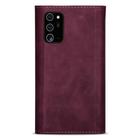 For Samsung Galaxy Note20 Skin Feel Zipper Horizontal Flip Leather Case with Holder & Card Slots & Photo Frame & Lanyard & Long Rope(Wine Red) - 3