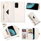 For Samsung Galaxy Note20 Skin Feel Zipper Horizontal Flip Leather Case with Holder & Card Slots & Photo Frame & Lanyard & Long Rope(White) - 1