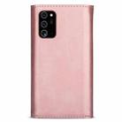 For Samsung Galaxy Note20 Skin Feel Zipper Horizontal Flip Leather Case with Holder & Card Slots & Photo Frame & Lanyard & Long Rope(Rose Gold) - 3