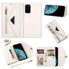 For Samsung Galaxy S20+ Skin Feel Zipper Horizontal Flip Leather Case with Holder & Card Slots & Photo Frame & Lanyard & Long Rope(White) - 1