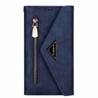 For Samsung Galaxy Note10 Skin Feel Zipper Horizontal Flip Leather Case with Holder & Card Slots & Photo Frame & Lanyard & Long Rope(Blue) - 2