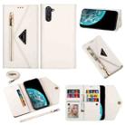 For Samsung Galaxy Note10 Skin Feel Zipper Horizontal Flip Leather Case with Holder & Card Slots & Photo Frame & Lanyard & Long Rope(White) - 1