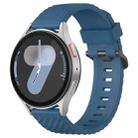 22mm Kalebol Steel Buckle Spruce Silicone Watch Band(Dark Blue) - 1