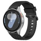 22mm Kalebol Steel Buckle Spruce Silicone Watch Band(Black) - 1